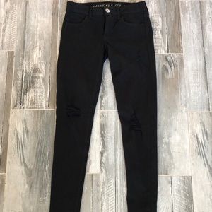 American Eagle Super Stretch Black Jeans -Size 0